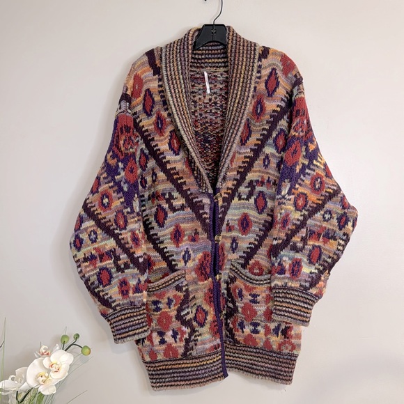 Free People Home On The Range Cardi Size M - Picture 2 of 14